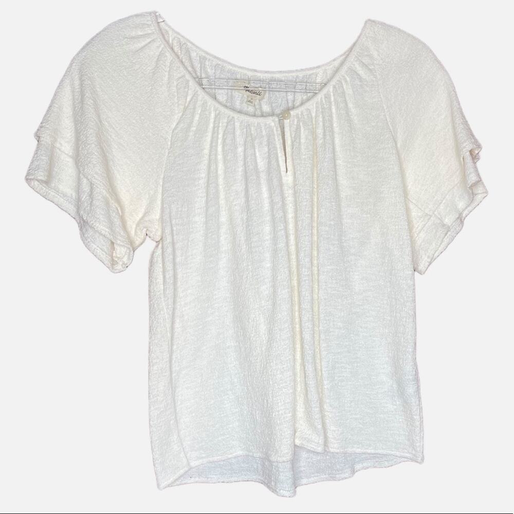 Madewell NWT Cream Gauzy Short Sleeve Top